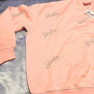 Barbie Studded Soft Baby Pink Sweatshirt Size Small